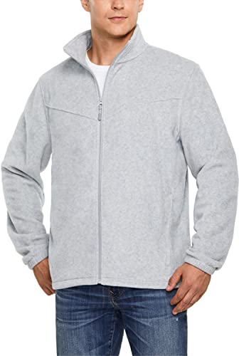TSLA Men's Full Zip Polar Fleece Jacket, Warm Long Sleeve Casual Outdoor Jacket