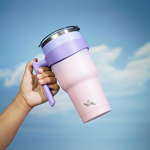 Image of Konokyo 30 oz Tumbler with Handle and Straw, Insulated Travel Mug