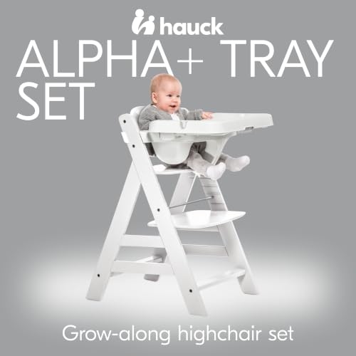 Image of hauck Alpha+ Grow Along Booster High Chair with Tray Table, White