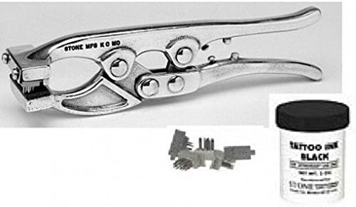 Stone Tattoo Kit Provet 600 3/8" 6 Digit Compound Action Livestock Pets Pigs
