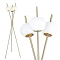 Las Tucas 3 Globe Modern Tripod Floor Lamp for Living Room,Contemporary Gold Floor Lamp with Cream White Glass Shade,Standing Lamps for Bedroom Office, Kid Room, Bulb Included