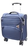 House Of Leather Expandable 8 Wheel Soft Luggage Bag Travel Suitcase TSA Lock Japan Navy