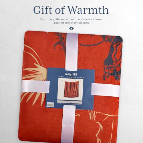 Image of Paseo Road Indigo Hill by HiEnd Accents Marfa 54x68 Orange Throw Blanket