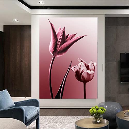 Toile peinture fleur KEBIA pour habiller un grand mur de salon vide