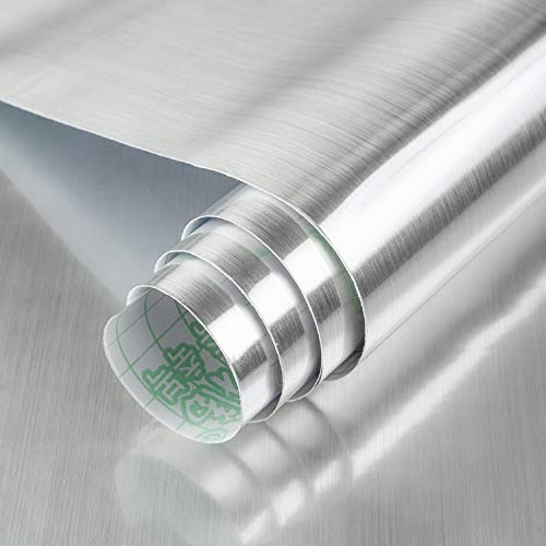 BAYYA Stainless Steel Contact Paper for Fridge Silver Metall...