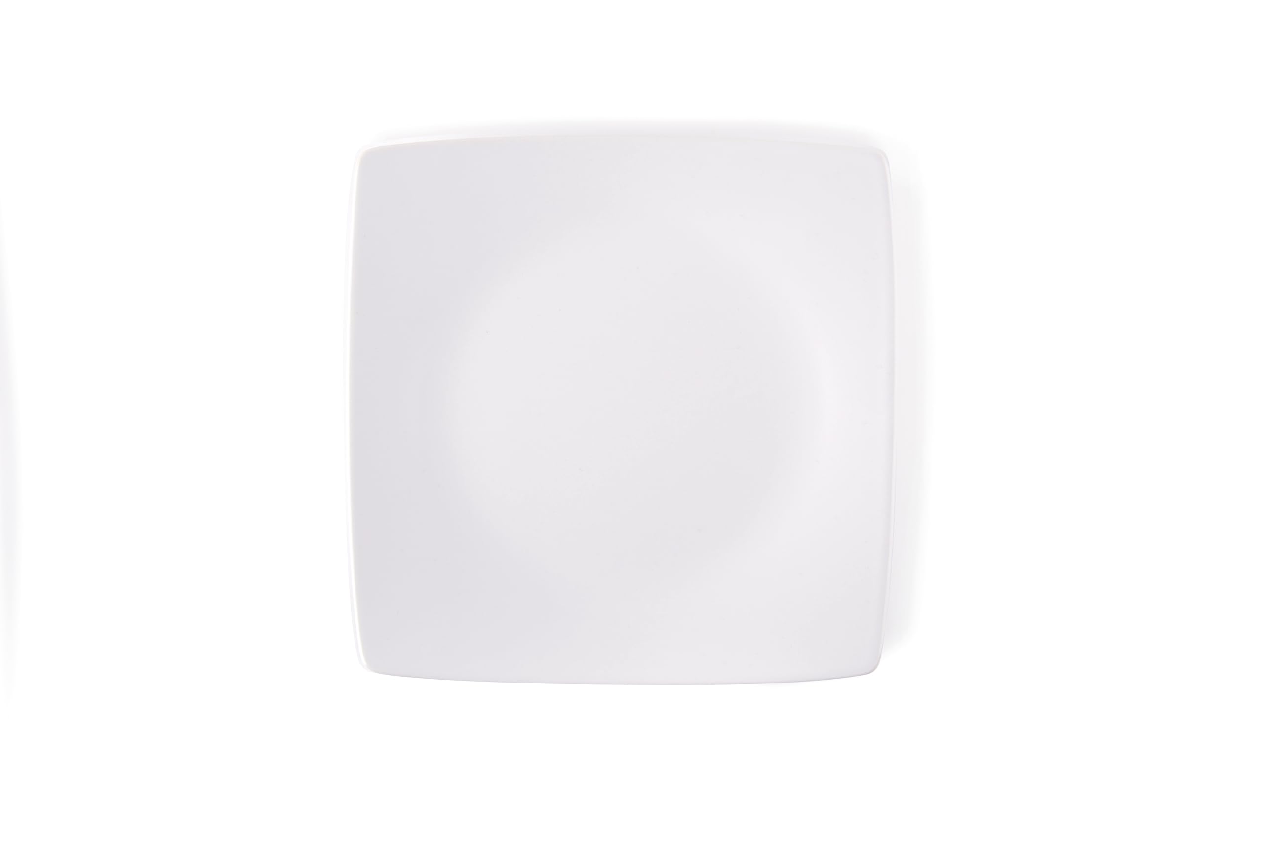 Excelsa Eclipse Set 6 Piatti Piani Quadrati in Ceramica, Finitura Opaca, Bianco