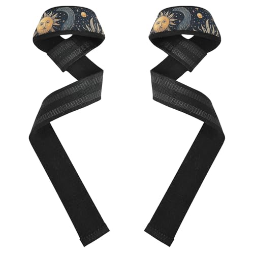 Nander The God Of The Moon Wrist Straps for Weightlifting,Lifting Straps with Neoprene Cushioned Wrist Padded and Anti-Skid Silicone for Strength Training,Bodybuilding,Deadlifting