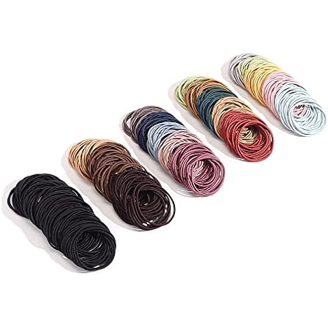 500 PCS Hair Ties for Thin Hair - 2mm x 4cm Premium Nylon Black Hair Tie Bulk for Women Girl Small Ponytail Holders Men Hair Elastic Band(Multicolor) Cover