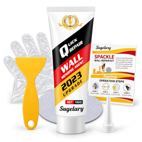 Sugelary Drywall Patch Repair Kit with Scraper, Wall Spackle Repair Paste, Wall Mending Agent Quick and Easy Solution to Fill the Holes for Home Wall, Plaster Dent Repair and Wood Scratch Repair