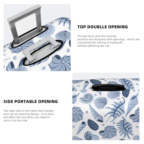 Travel Luggage Cover Protector - Gray Conch Shell Anti-Scratch Suitcase Covers Fits 18-32 Inch Luggage3