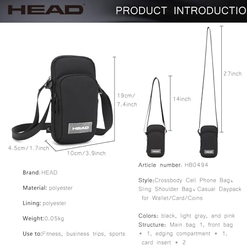 Image of HEAD Mini Waterproof Crossbody Cell Phone Bag for Women & Men, Lightweight Sling Shoulder Bag for Travel /Shopping /Workout