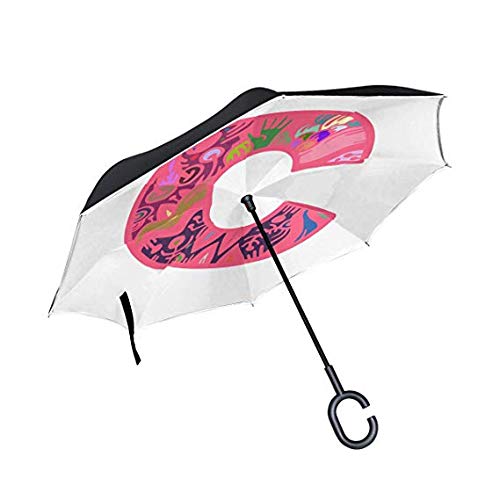 Parapluie inversé poignée en C anti-UV coupe-vent voiture golf droit