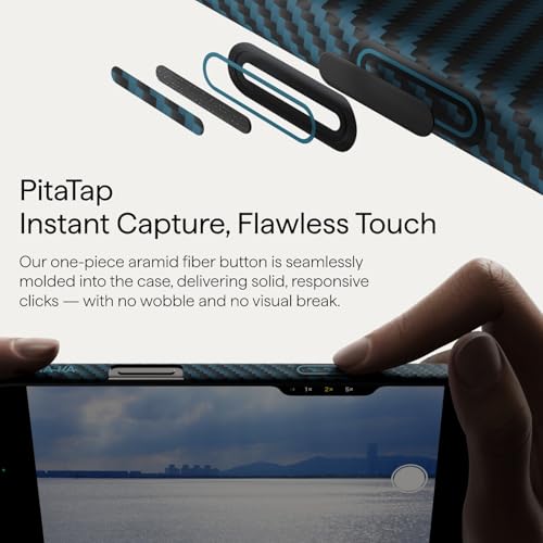 Image of pitaka for iPhone 17 Pro Max Case 6.9 inch, Caseless Feeling, Black /Blue(Twill)