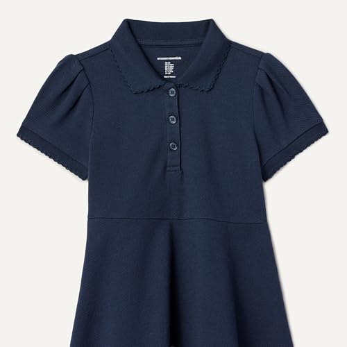 Amazon Essentials Mädchen Kurzärmeliges Polokleid, Marineblau, 9 Jahre