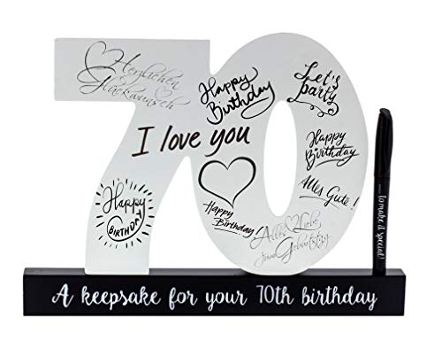 Creofant - Libro de visitas para 70 cumpleaños (madera)