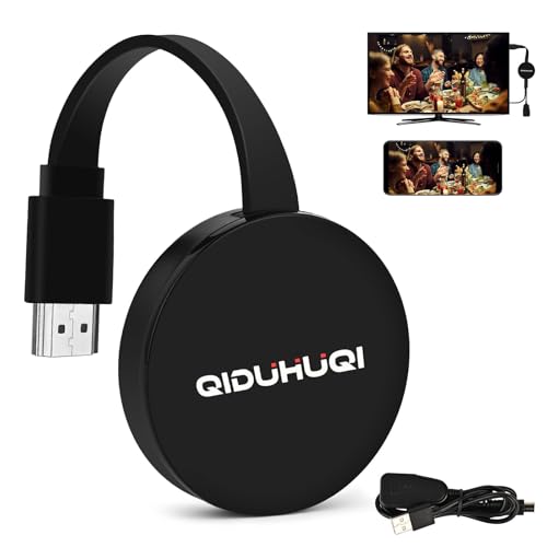 4K Wireless HDMI Dongle, Miracast hdml Adapter mit Screen Mirror, Hdmi Wireless Cast für i-Phone/i-Pad/Android/iOS zu TV/Monitor/Projektor, Unterstützt Miracast, DLNA, Airplay(Kohlschwarz)