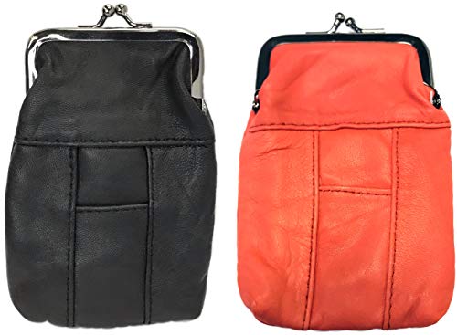 [2-Pack] Eclipse Full Lamb Skin Cigarette Case Pouch, Coin Purse,