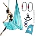 ZEAL'N LIFE Aerial Silks 11 Yards - Durable Aerial Silk with Extension Straps, Carabiners & Guide, Aerial Silks for Home, Ariel Swing, Arial Silks, Silks For Gymnastics, Arial Yoga (Aerial Silks Blue)