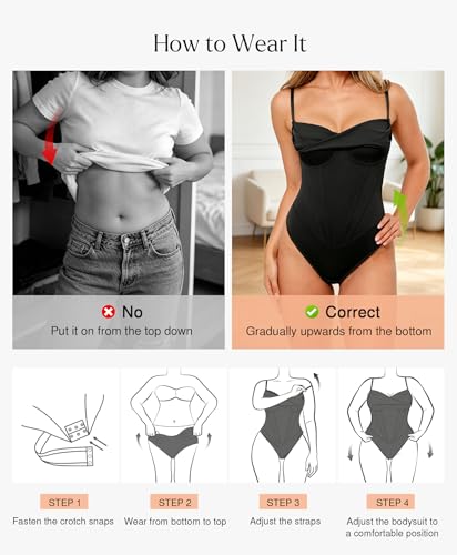 Image of Popilush Corset Bodysuit for Women Tummy Control Shapewear Bodysuits Cowl Neck Going Out Tops Body Suit Concert Outfits