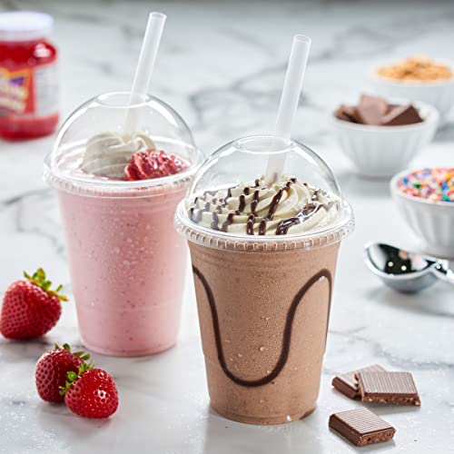 image for GUSTO [16 oz. - 50 Count Clear Plastic Cups With Dome Lids - Perfect f