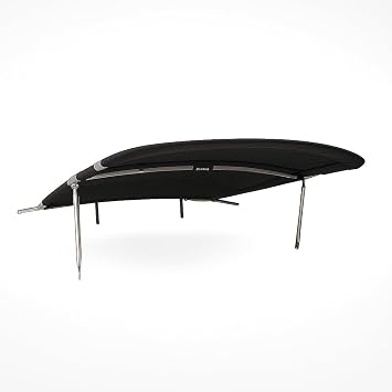 Krypt Flat Cargo Wakeboard Tower Bimini TopPremium Boat Shade Canopy, Width 60" or 53", 316 Stainless Frame Adjusts to 82" Wide,1200D No-Fade Acrylic,Over/Under Mount, Clamp Sizes 1.5"3"