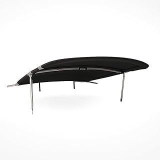 Krypt Flat Cargo Wakeboard Tower Bimini Top–PREMIUM Boat Shade Canopy, Length 74", Width 62" or 53", 316 Stainless Frame Adjusts to 82" Wide,1200D No-Fade Acrylic,Over/Under Mount, Clamp Sizes 1.5"–3"