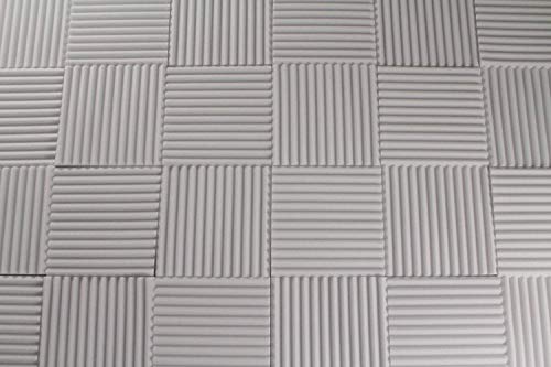 White Acoustic Foam Panels - Wedge Style Studio Foam Soundproofing Tiles - 12x12