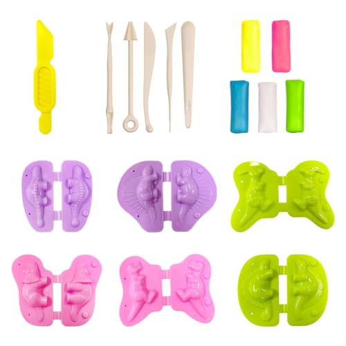 GTYHH 1 Juego De Juguetes De Plastilina De Dinosaurios Y 5 Herramientas De Escultura De Arcilla, Juguetes para Niños Hechos A Mano, Juguetes Creativos, Juguetes Educativos para La Primera Infancia