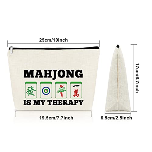 Sazuwu 3PCS Mahjong Gift Makeup Bag Cosmetic Organizers Travel Pouch Mahjong Themed Funny Gift for Players Lover Retirement Christmas Birthday Present2