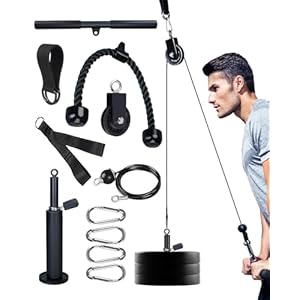 Kabelzug Fitness Kabel Latzug Fitness Bizeps Trizeps,Rücken Trainingsgerät DIY Kabelzug Pulley System Latzugmaschine Arm Krafttraining Home Gym Workout Equipment OVTSPO