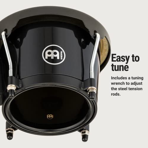 Meinl Percussion Bongos With Durable Synthetic All-Weather Shells — Not Made In China — Natural Buffalo Skin Heads, 2-Year Warranty (Hb50Bk) #TOP3