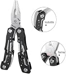 Multitool 14-en-1 avec verrouillage de sécurité, multitool professionnel en acier inoxydable, pince, couteau de poche, ouvre-bouteille, tournevis avec étui en nylon, adapté pour survie, camping, chasse et randonnée 1 pièce