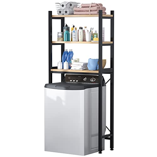 MOYIPIN Étagère de Rangement à 3 Niveaux pour Machine à Laver - Gain de Place - Multifonctionnelle, résistante et réglable - Noir