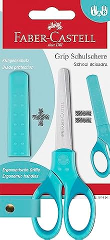181554 4005401815549 Faber-Castell - 181554 Nożyczki szkolne Grip. Turkusowy