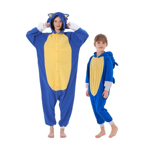 Unisex Adult Animal Onesie Pajamas One Piece Cosplay Costume for Halloween Blue