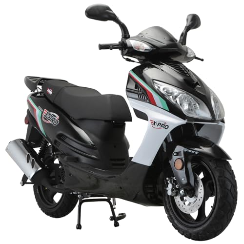 X-PRO 150cc Moped Street Gas Moped 150cc Adult Bike with 13' Aluminum Wheels! (Black)