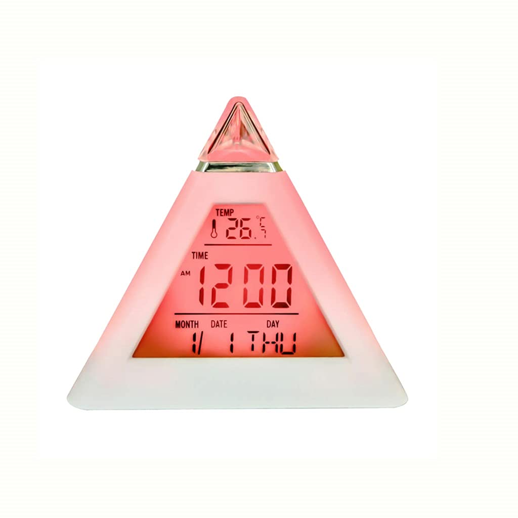 三角形 置時計 カラフルライト