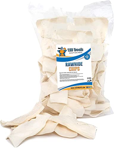 123 Treats Rawhide Chips, Premium Rawhide Dog Chews, Natural Grass Fed Livestock with No Hormones, Additives or Chemicals, Tasty Long Lasting Chews for Dogs, Improve Oral Health, 11 Lbs