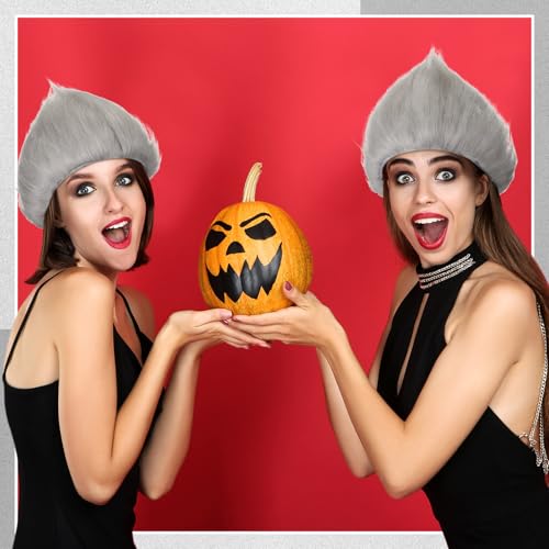 Image of Geyoga 1 Pcs Funny Wig Crazy Hair for Halloween Party,Grey