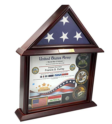 DECOMIL Flag Display Case with Certificate Customize (Flag Case with Certificate)