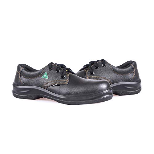 KPR Men's O010 Black Leather CSA Approved Green Triangle Comfort Oxford LACE UP Slip Resistant Safety Shoes - Image 5