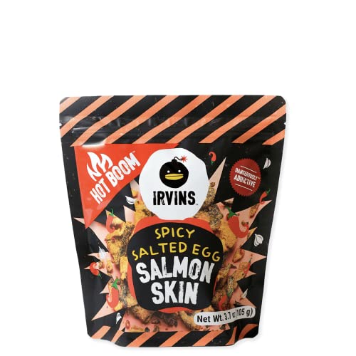 IRVINS Salted Egg Spicy "Hot Boom" Salmon Skin Chips Crisps 95g