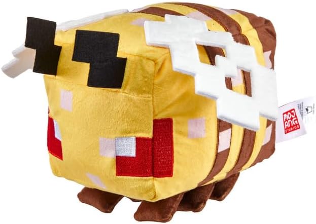 Minecraft the Game: Angry Bee 8" Plush Character Collectible Stuffed Animal - Soft Doll Inspired by Video Game Character​​