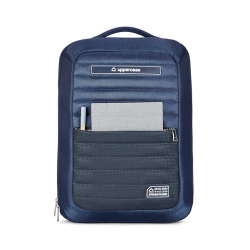 Image of uppercase Levl Alphatech Padded 15.6 inch Laptop & iPad Compartment Pro Backpack for Men & Women - Sleek Bag with Snaplift Tech, Side Passport Pocket, Internal Bottle Holder with Premium Handles