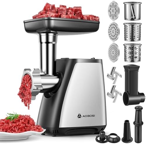 AAOBOSI Meat Grinder, 4-In-1 Meat Grinder Electric [2800W Max] wi...