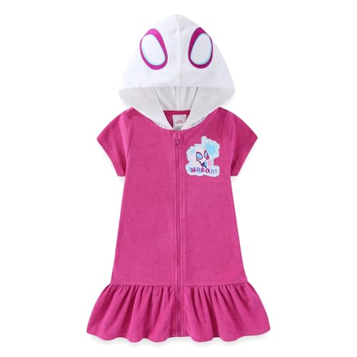 Marvel Spider-Gwen Ghost Spider Girls Hooded Swimsuit Cover-Up for Toddler and Big Kids