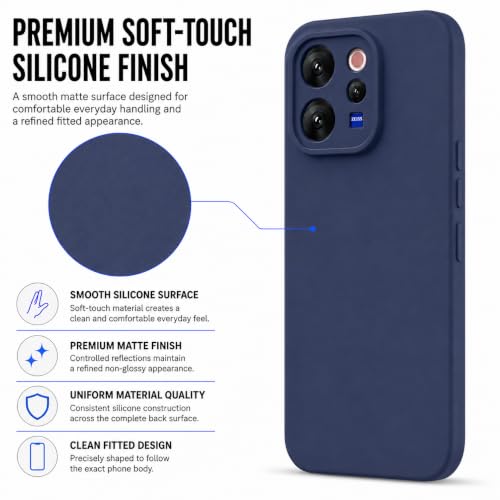 Image of FIRST MART Matte Silicone Back Cover for Vivo V70 & V70 Elite- Blue