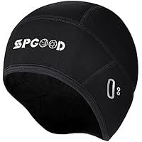 SPGOOD Fahrrad Mütze Radmütze Helm Unterziehmütze Herren/Damen Fahrrad Kappe Sportmütze Laufmütze Bike Warm Cap Winter Winddichte Wintermütze Atmungsaktiv Helmmütze(Schwarz)