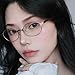 JUDOO Fashion Glasses for Women Men, Y2K Oval Blue Light Glasses Metal Rose Gold Silver Black Fake Glasses with Clear Lens