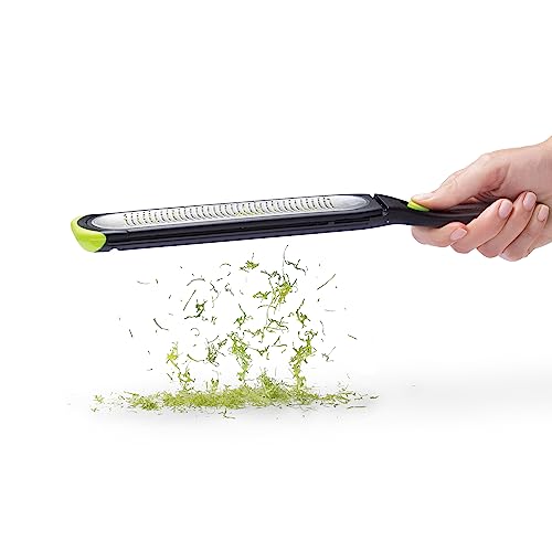Dreamfarm 1mm Ozest – Fine | Speed Citrus Cheese Nut Food Self-Cleaning POP Button Zester | Easy Fluffy Zest No Pith | Non-Slip Foot, Safer Control | Blade Cover Measures 2 Tbsp | Black/Green… - Image 3
